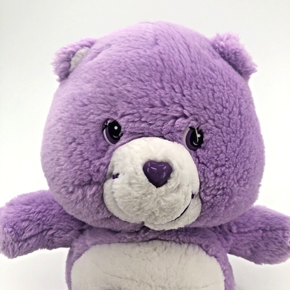 Care Bears Share Bear Purple Plush Lollipop Tummy Stuffed Animal 2002 TCFC 12" - Picture 2 of 12